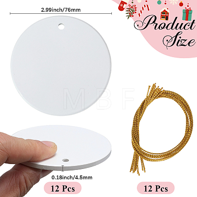 12Pcs Porcelain Heat Transfer Sublimation Blank Pendant Decorations AJEW-SP0002-19C-1
