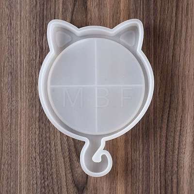 DIY Cat's Head Display Tray Silhouette Silicone Molds DIY-G058-D02-1