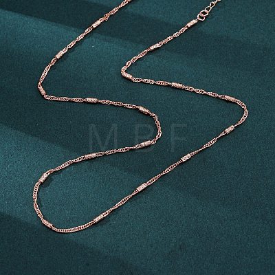 Brass Singapore Chains Necklaces for Women NJEW-D302-04RG-1