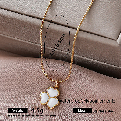 Vintage 304 Stainless Steel Enamel Pendant Round Snake Chain Necklaces for Women QH4448-1-1