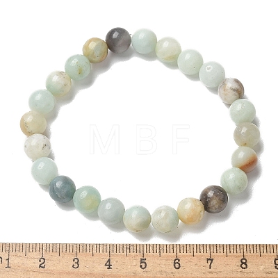 Natural Flower Amazonite Bead Stretch Bracelets X-BJEW-K212-B-007-1