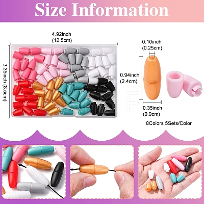 40 Sets 8 Colors Plastic Breakaway Clasps KY-FS0001-37-1