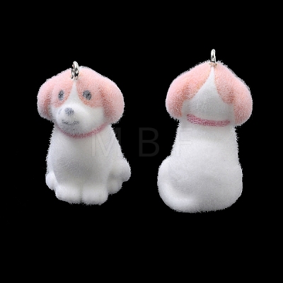 Flocking Opaque Resin Pendants RESI-F064-A03-1