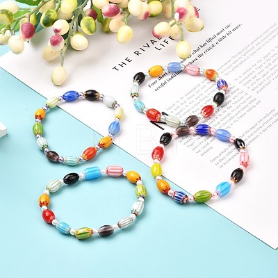 Cute Candy Color Beads Stretch Bracelet for Teen Girl Women BJEW-JB06935-1