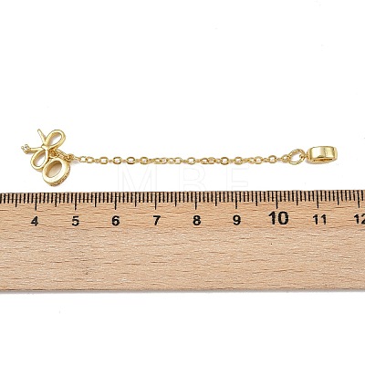 Brass Pave Clear Cubic Zirconia European Safety Chains with Charms KK-L236-15B-G-1