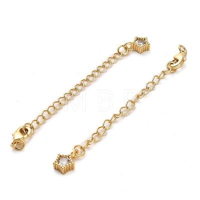 Brass Curb Chain Extender KK-D093-01G-1