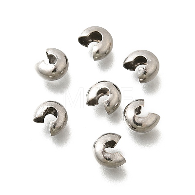 304 Stainless Steel Crimp Beads Covers STAS-P239-34P-05-1