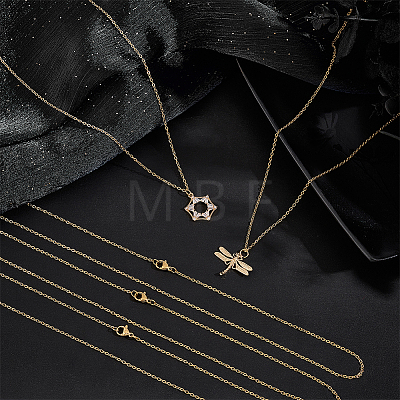 PVD Vacuum Plating 304 Stainless Steel Cable Chain Necklaces NJEW-UN0001-45G-1