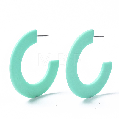 Cellulose Acetate(Resin) Half Hoop Earrings KY-S163-383A-1