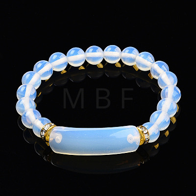 Synthetic Opalite Beads Stretch Bracelets BJEW-T022-04B-1