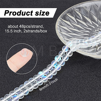 2 Strands Synthetic Moonstone Beads Strands G-GO0001-25B-1