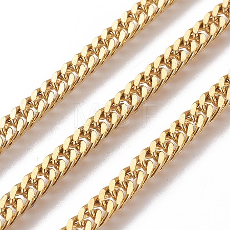 304 Stainless Steel Cuban Link Chains CHS-E018-13G-1