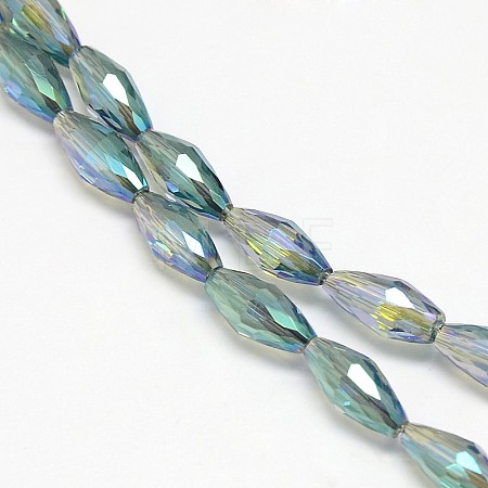 Electroplate Crystal Glass Rice Beads Strands EGLA-F042-A13-1