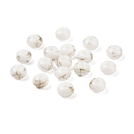 Opaque Spray Painted Glass Beads GLAA-G118-01J-1