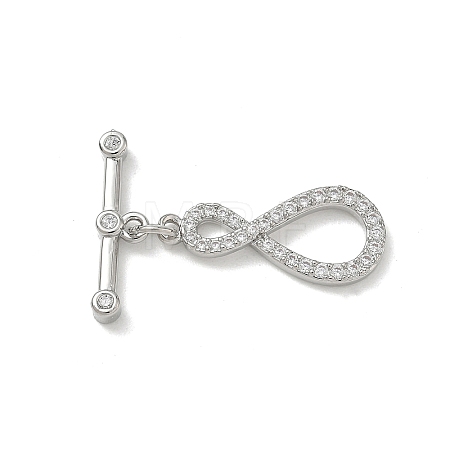 Brass Micro Pave Clear Cubic Zirconia Toggle Clasps CU-CBAC675-05P-1