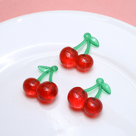 Transparent Resin Imitation Fruit Pendants X-INS-PW0001-02B-01-1