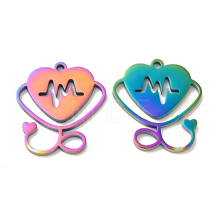 Ion Plating(IP) 304 Stainless Steel Pendants STAS-L020-020RC-1