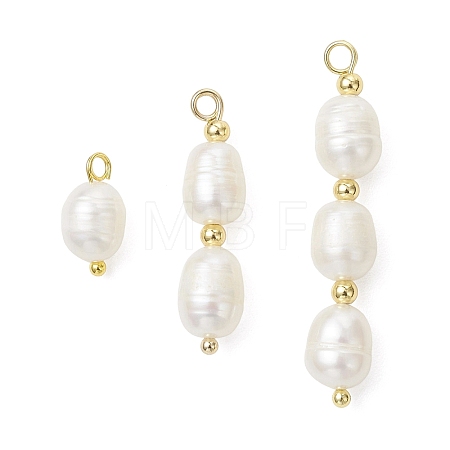 3Pcs 3 Styles Natural Pearl Rice Pendants PALLOY-JF04739-1