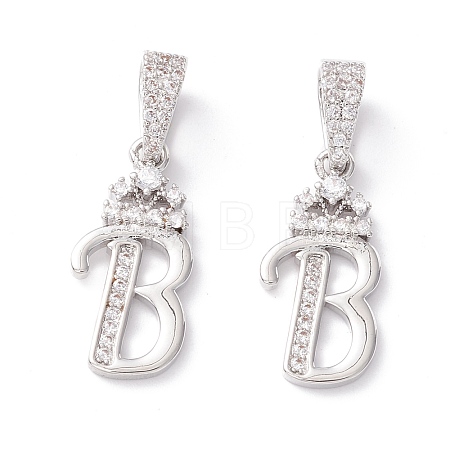 Eco-Friendly Brass Micro Pave Cubic Zirconia Pendants KK-K265-01P-B-1