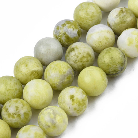 Natural Yellow Mustard Jasper Beads Strands G-Q462-10mm-39-1