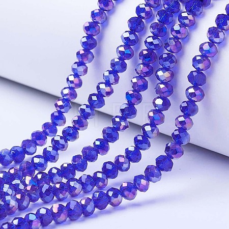Electroplate Glass Beads Strands X-EGLA-A034-T6mm-B15-1