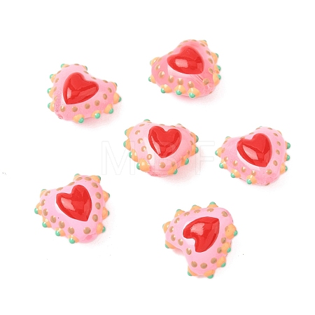 Baking Paint Glass Bumpy Beads Heart LAMP-V001-09D-1