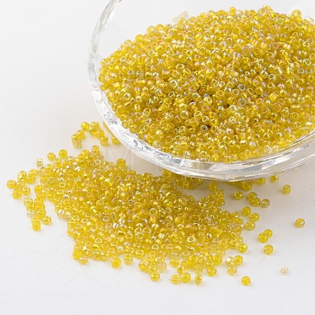 Round Transparent Colors Rainbow Glass Seed Beads X-SEED-A007-2mm-170-1