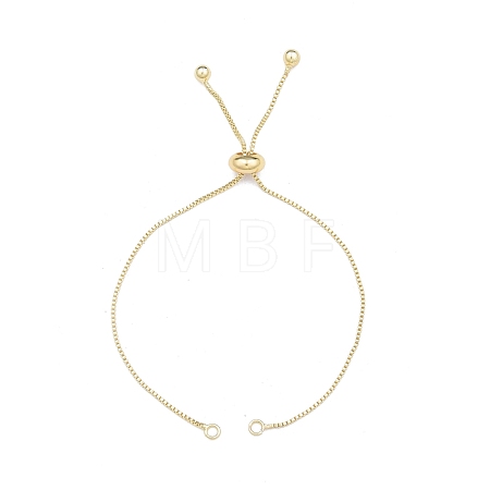 Brass Box Chains Slider Bracelet Making with Tiny Ball Charms BJEW-N021-02-1