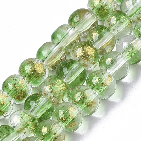 Transparent Spray Painted Glass Bead Strands GLAA-N035-03A-B02-1