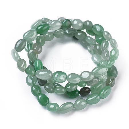 Natural Green Aventurine Bead Stretch Bracelets BJEW-K213-03-1