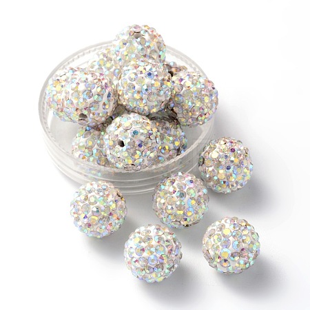 Polymer Clay Rhinestone Beads RB-C1438-12mm-A28-1