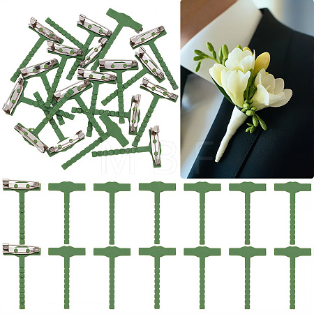 20Pcs Iron & Plastic Brooch Findings JEWB-SC0001-1