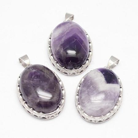 Natural Amethyst Pendants G-D851-42-1