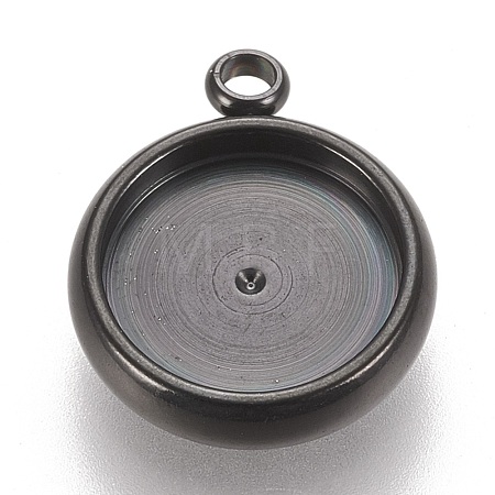 304 Stainless Steel Pendant Cabochon Settings X-STAS-K202-03D-B-1