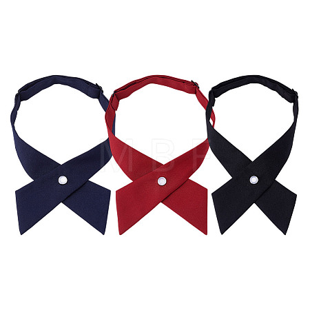 3Pcs 3 Colors Polyester Adjustable Women's Tie AJEW-HY0002-57-1