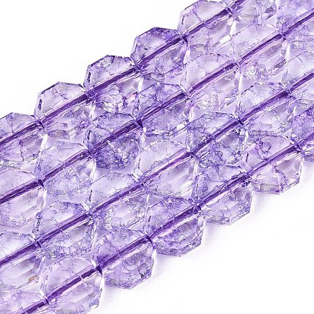 Transparent Crackle Glass Beads Strands GLAA-Q108-03A-06-1