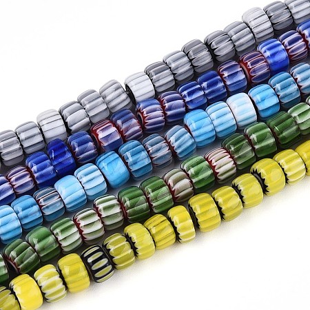 Handmade Millefiori Glass Chevron Beads Strands LAMP-T021-27A-M-1