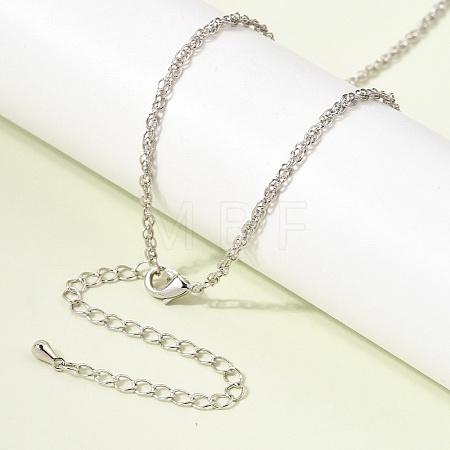 1MM Brass Rope Chain Necklaces NJEW-L013-11P-1