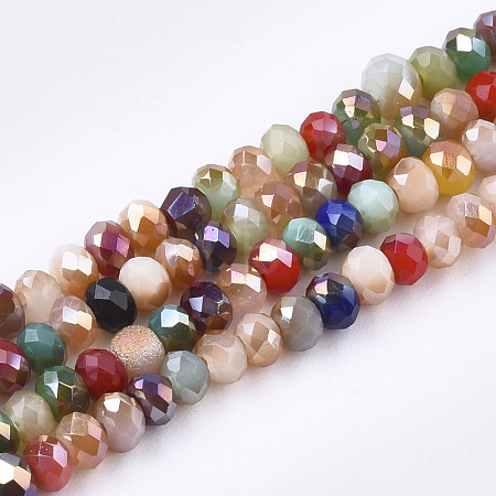 Electroplate Glass Beads Strands EGLA-T013-02-1