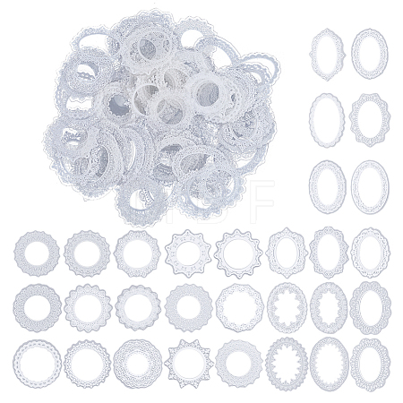 6 Bags 2 Styles PET Waterproof Lace Decorative Stickers STIC-SC0001-02A-1
