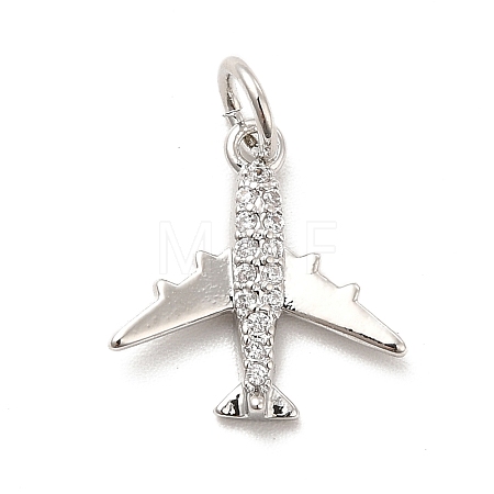 Rack Plating Brass Micro Pave Cubic Zirconia Charms KK-K270-39P-1