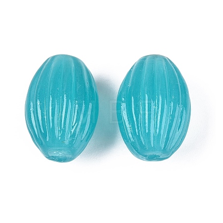 Handmade Ribbed Lampwork Beads LAMP-N042-01E-1