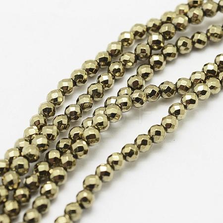Round Non-magnetic Synthetic Hematite Beads Strands G-D617-6mm-27-1