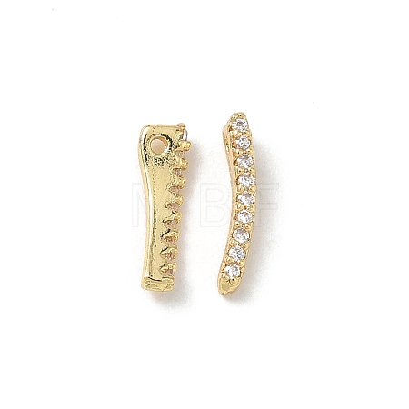 Brass Micro Pave Clear Cubic Zirconia Charms CU-CBA9FFD-01G-B-1