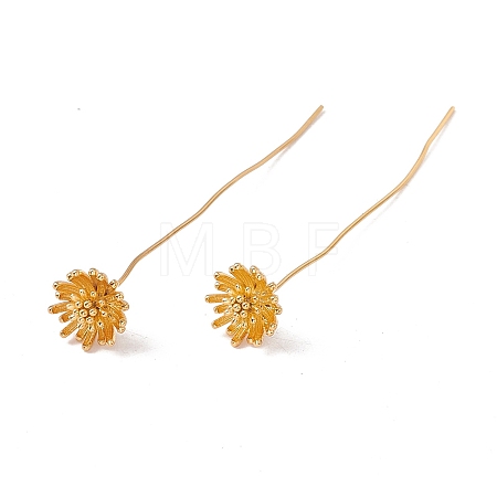 Brass Daisy Flower Head Pins  LS-FIND-B009-09G-1