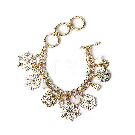 Christmas Alloy Enamel Charm Bracelets FS-WGFB03E-01-1