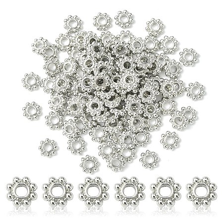 Alloy Daisy Spacer Beads PALLOY-YW0001-80-1