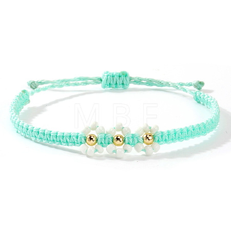 Handmade Daisy Glass Seed Bead Woven Flower Braided Bracelets CR2331-8-1