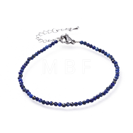 Natural Lapis Lazuli Bead Bracelets BJEW-JB04555-01-1
