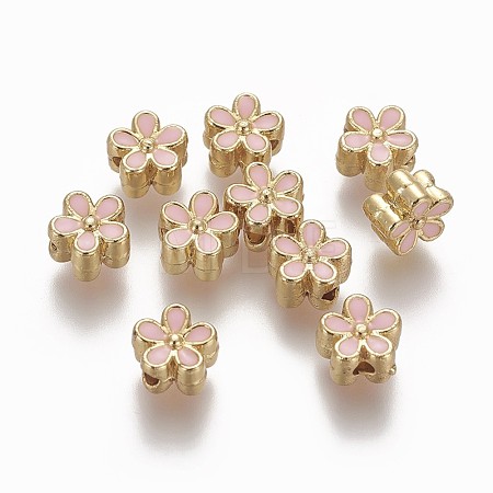Brass Enamel Beads KK-L179-05B-1